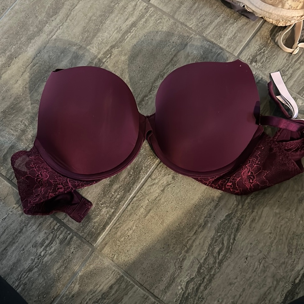 purple victoria’s secret push up bra